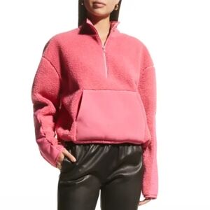 ATM Anthony Thomas Melillo Pink Half-Zip Sweatshirt